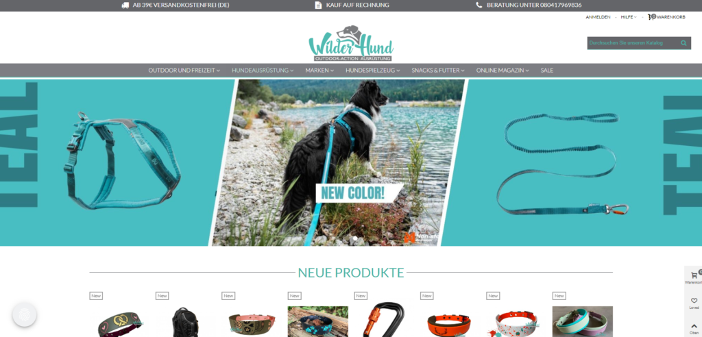 Wilder Hund Screenshot Startseite