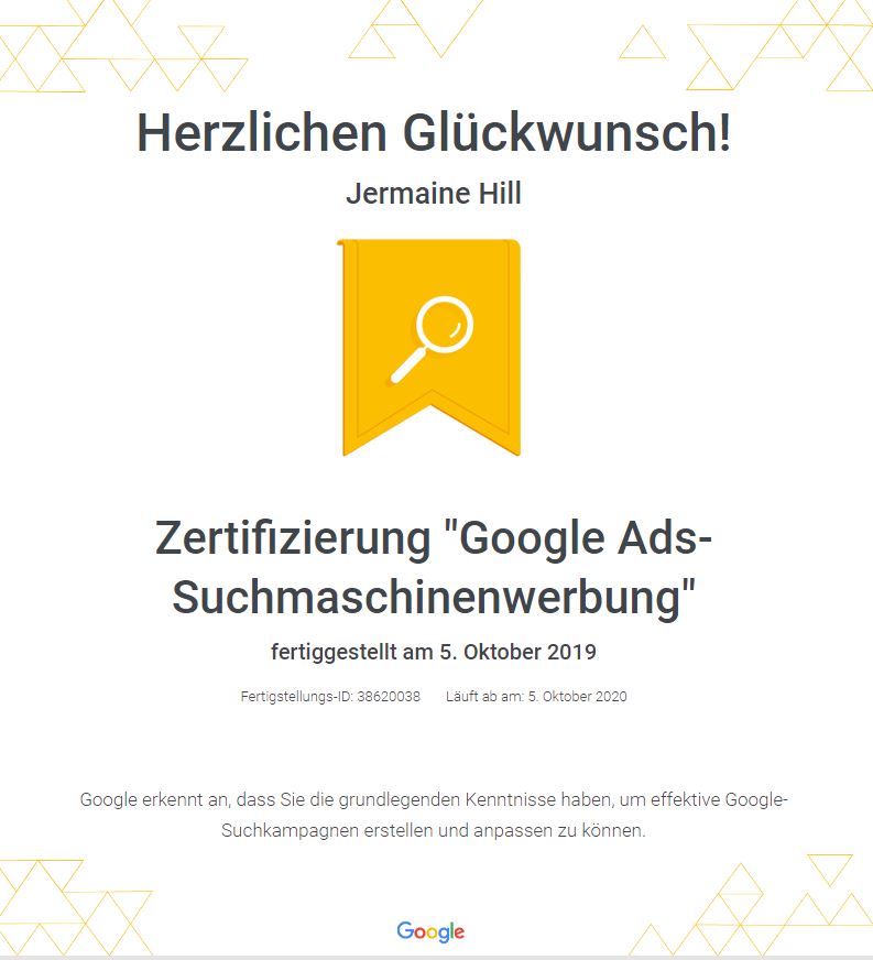 Google Ads Suchmaschinenwerbung Zertifizierung
